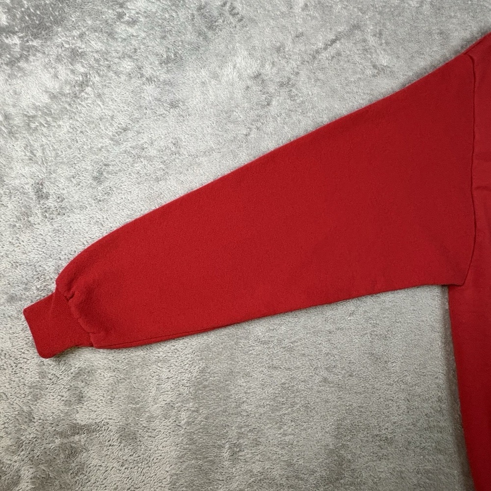 VTG Jerzees Unisex L Red Christmas Reindeer Lights Applique Sweatshirt USA - Picture 7 of 16